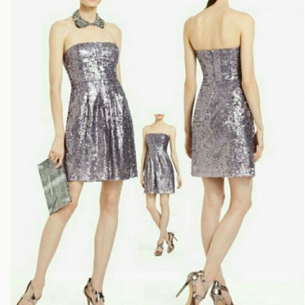 BCBGmaxazria purple sequin cocktail dress